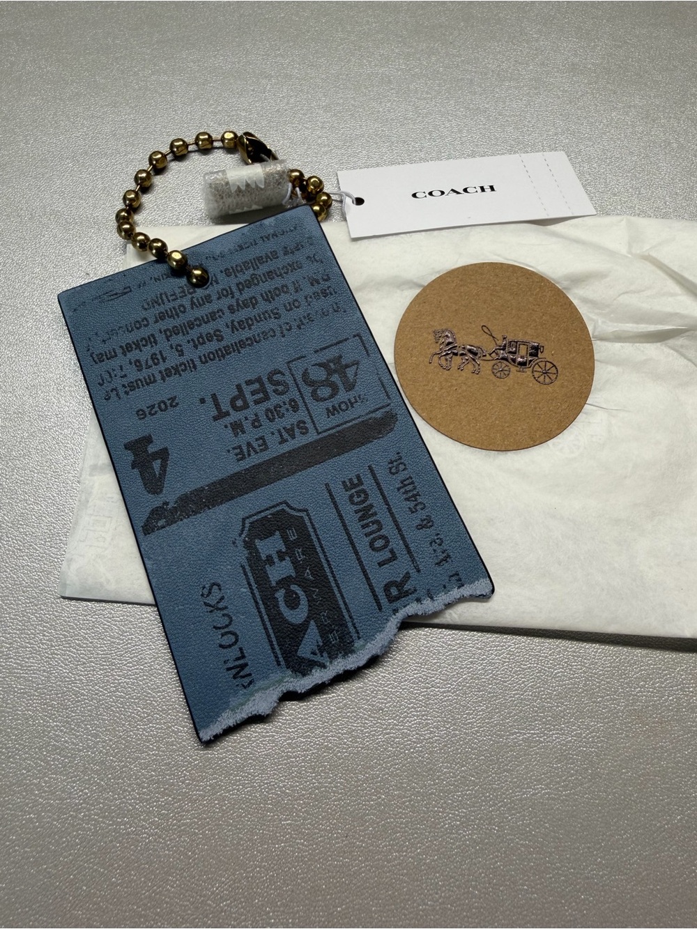 Coach Turnlocks Concert Bag Charm Brass/Indigo